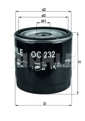 

Масляный фильтр Mahle Knecht OC232