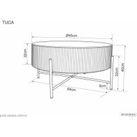 Журнальный столик Signal Tuca (дуб/черный)