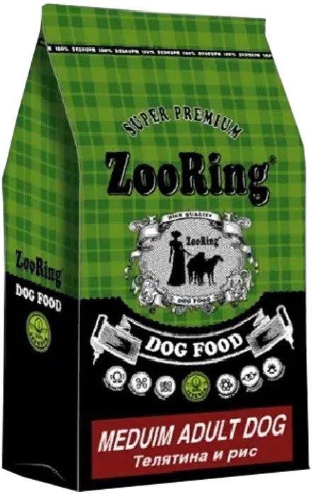 

Сухой корм для собак ZooRing Medium Adult Dog Телятина и рис 819583 10 кг