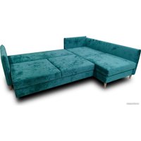 Угловой диван Nord Star Айва Краш правый (велюр, бирюзовый)