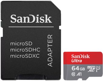 Карта памяти SanDisk Ultra SDSQUAR-064G-GN6MA microSDXC 64GB (с адаптером)