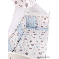 Бампер в кроватку Amarobaby Индейцы (12 подушек, серый/голубой)