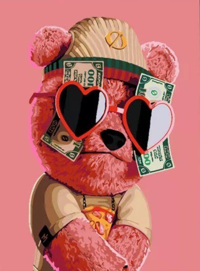 

Картина по номерам PaintLine Мишка Тедди с долларами PL-00311