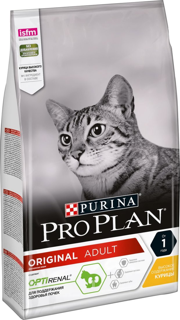 

Сухой корм для кошек Pro Plan Original Adult OptiRenal с курицей 1.5 кг