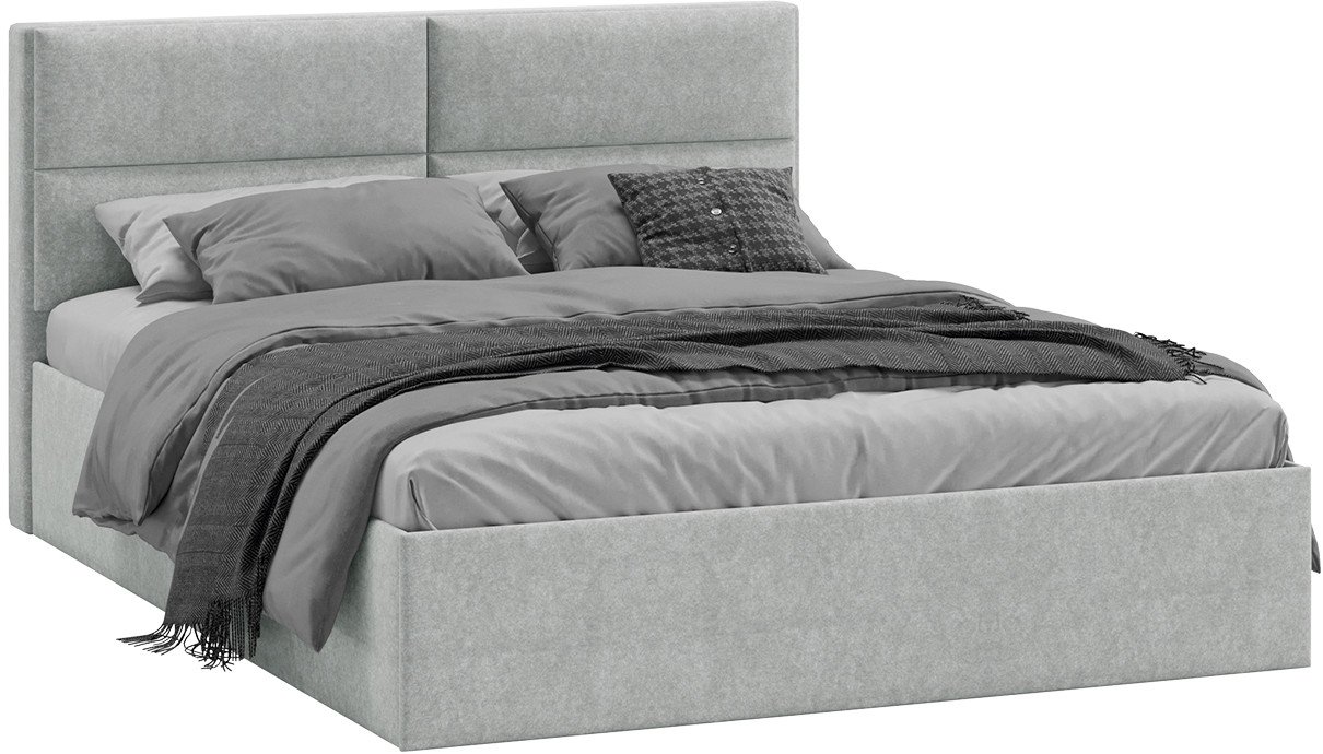 

Кровать Трия Глосс универсальный тип 1 с ПМ 160x200 (микровелюр Jercy Silver)