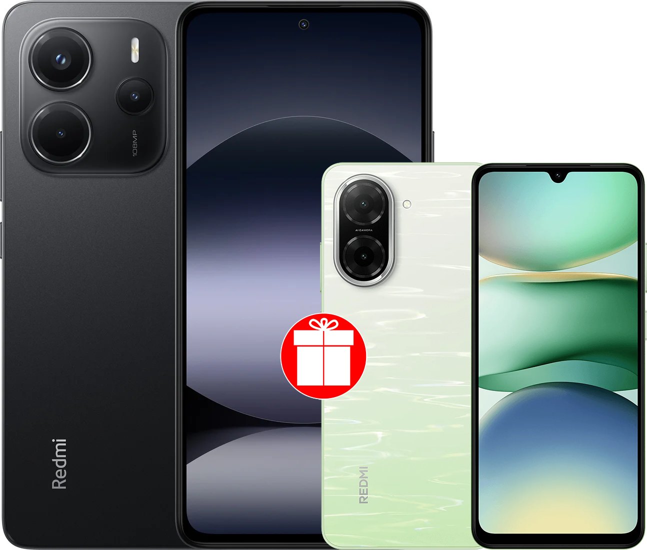 

Телефон Xiaomi Redmi Note 14 8GB/256GB международная версия (черный) + Xiaomi Redmi A5 3GB/64GB (зеленое озеро) по акции