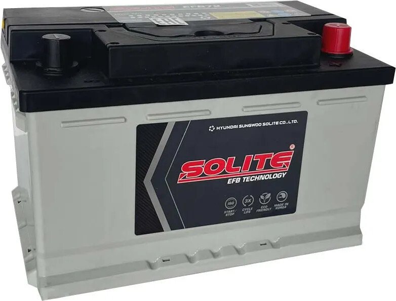 Автомобильный аккумулятор Solite EFB R+ низк (72 А·ч)