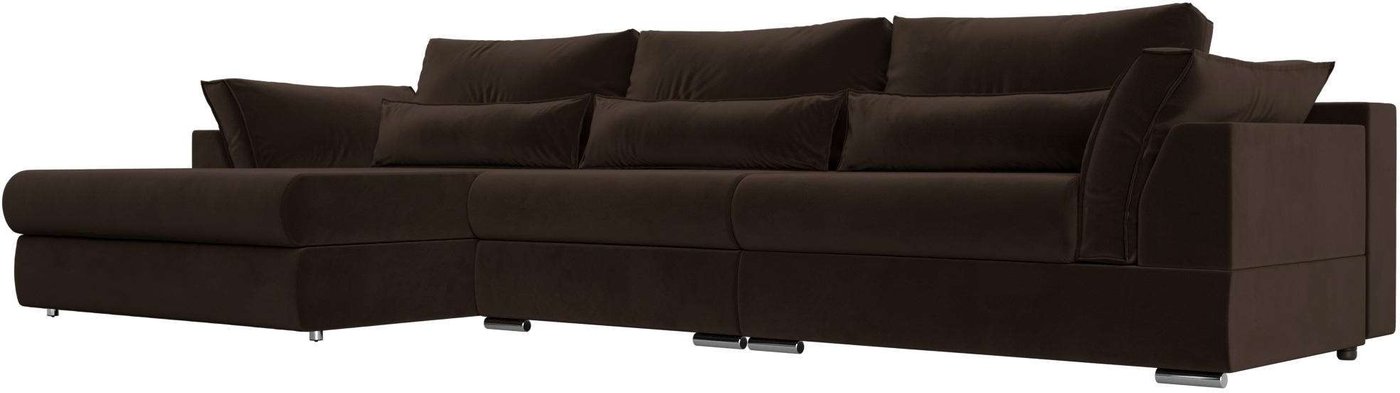 

Угловой диван Mebelico Пекин Long 115436L (левый, микровельвет, коричневый)