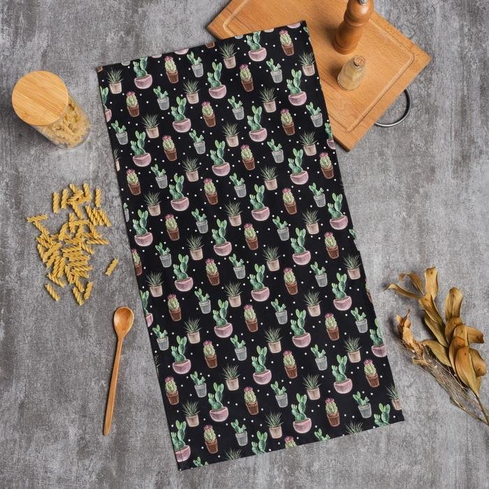 

Полотенце Этель Succulents 6756597 (черный)