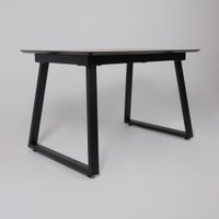 Кухонный стол Lepremo AV 1208 HPL+МДФ раздвижной 1200-1600x800 (дуб делано натуральный/черный)