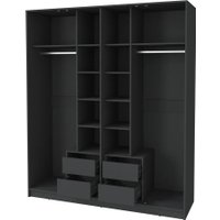 Шкаф распашной Интерлиния Концепт Тренд КТ-Ш4(з) (антрацит/дуб серый)