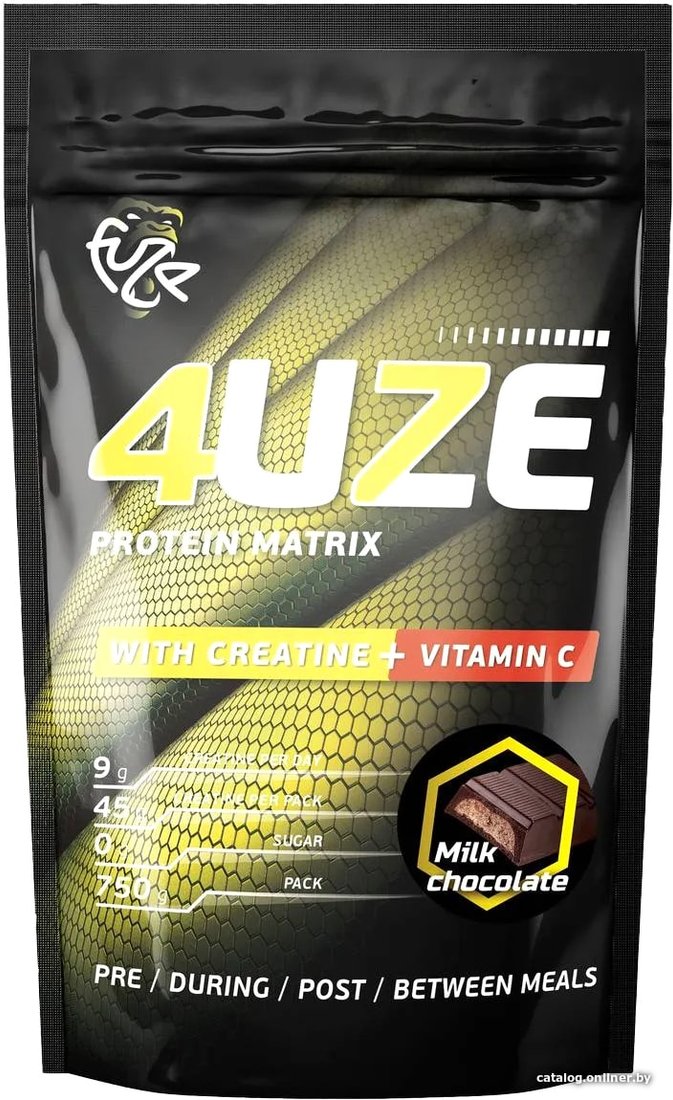 Протеин комплексный Pureprotein Fuze 4uze + Creatine (750г, молочный шоколад)
