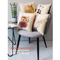 Декоративная подушка Matex Fluffy. Бэмби 61-601 (белый/горчичный)