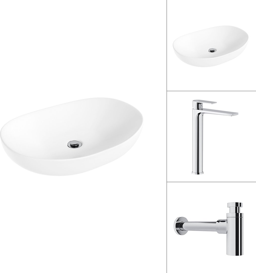 Умывальник Lauter 21502 + Reef 21CK8678C с сифоном 21635CH (хром)