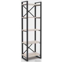 Стеллаж Hype Mebel Стандарт 50x170 (черный/древесина белая)