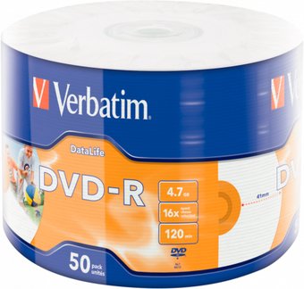 DVD-R диск Verbatim 4.7Gb 16x 43793 (50 шт.)