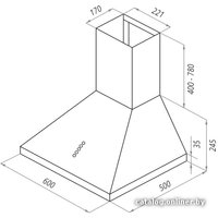 Кухонная вытяжка MAUNFELD Retro Light 60 (бежевый)