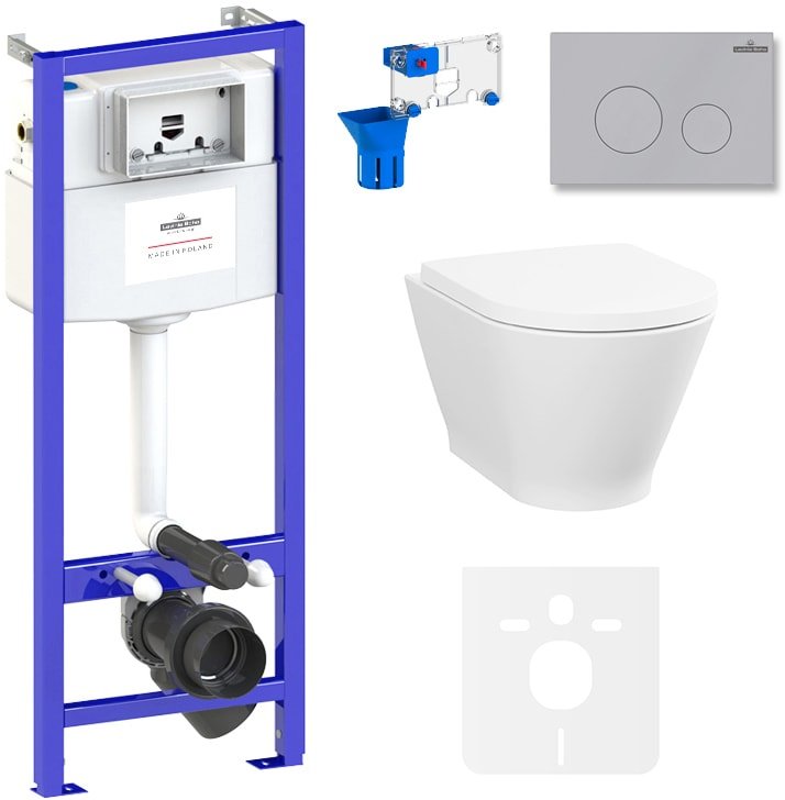 

Унитаз подвесной Lavinia Boho Relfix Elegant Rimless 7 в 1 87561094 (матовый пластик)