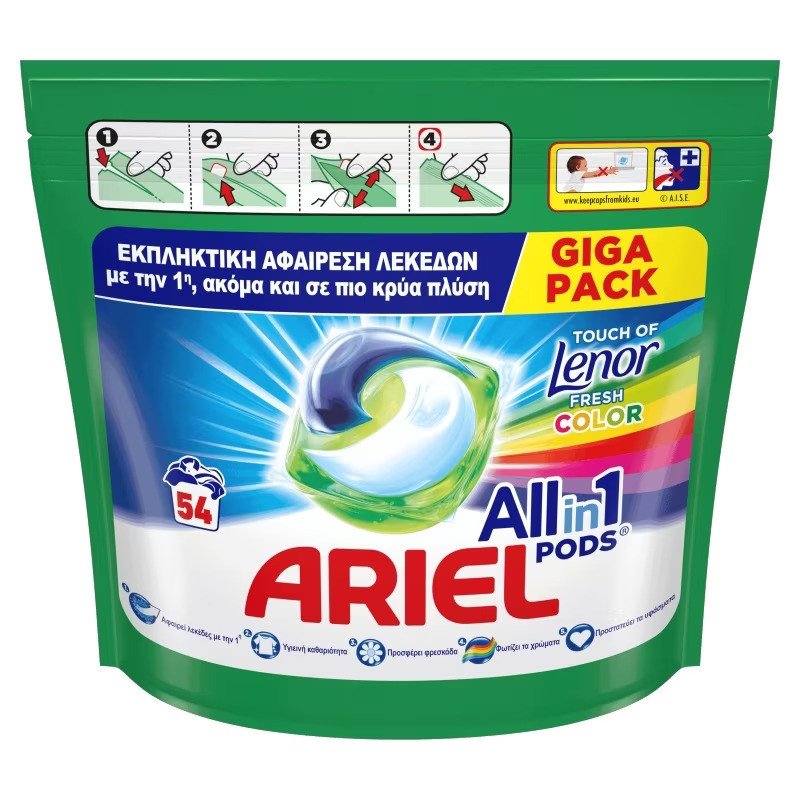 

Капсулы для стирки Ariel Все в 1 Pods Touch Of Lenor Fresh Color (54 шт)
