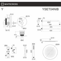 Душевая система  Whitecross Y YSET04NIB (брашированный никель)