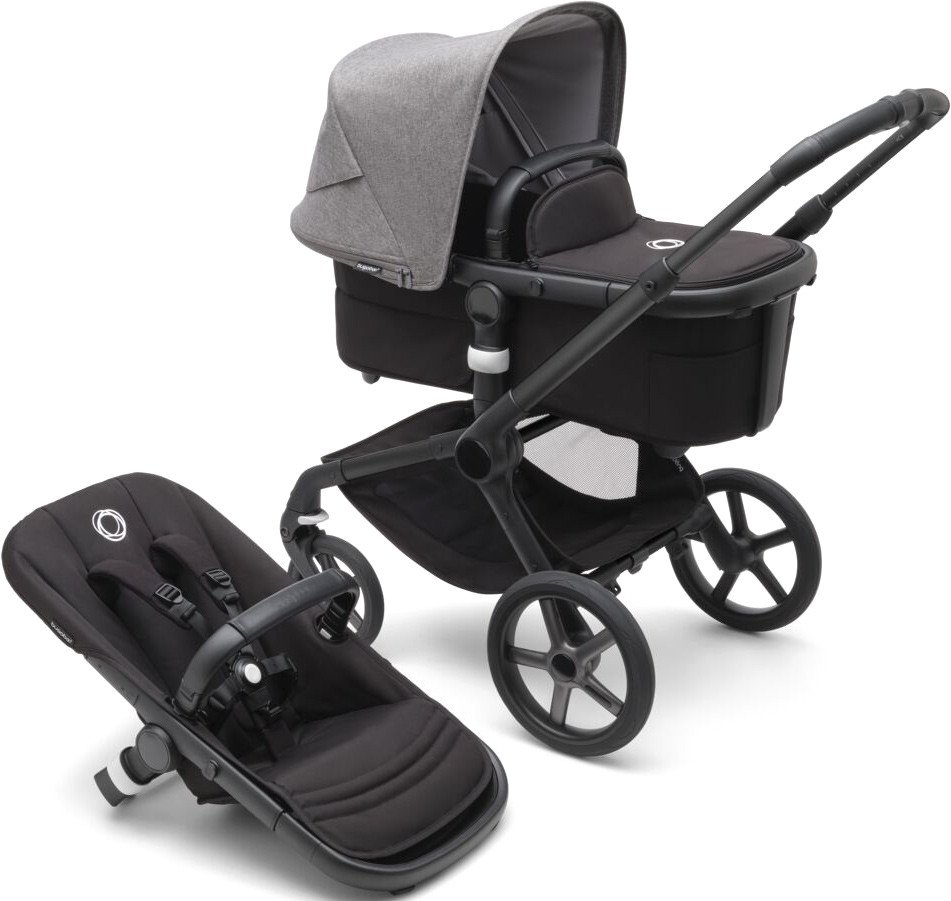 

Универсальная коляска Bugaboo Fox 5 (2 в 1, black/midnight black/grey melange)