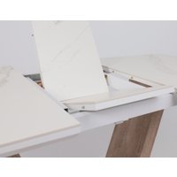 Кухонный стол Аврора Торонто 140-171.5x80 (камень белый Greys white/Ель умбра)