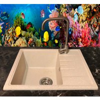 Кухонная мойка БелЭворс Mila L + смеситель W4998-4 (бежевый)