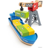 Набор Hape Грузовой корабль и подъемный кран. У моря E3792-HP