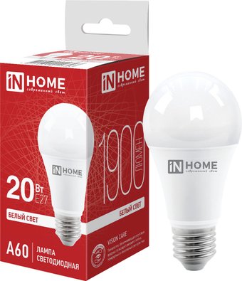 Светодиодная лампочка In Home LED-A60-VC 20 Вт 230В Е27 4000К 1900 Лм