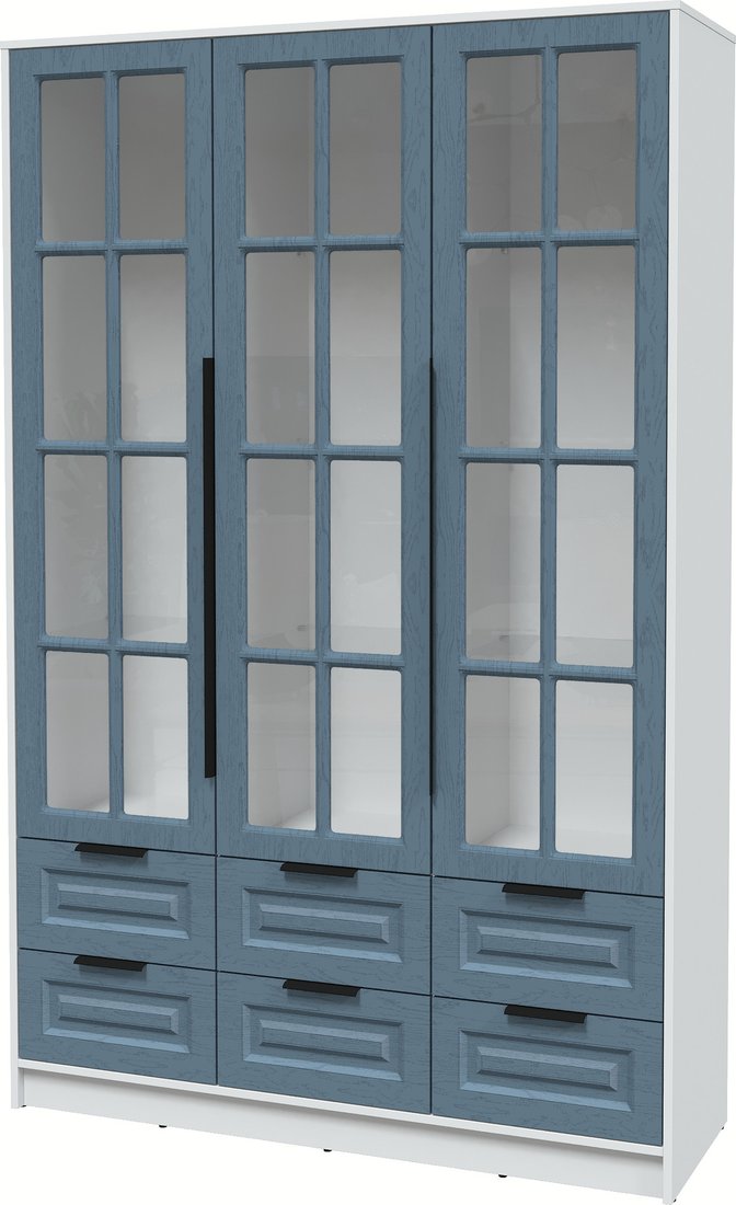 

Шкаф-витрина Интерлиния Концепт КТ-ШВ3 Деко (белый платинум/дуб лазурный)