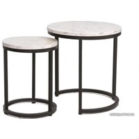 Журнальный столик Signal HOLA (2 шт., белый мрамор/черный)