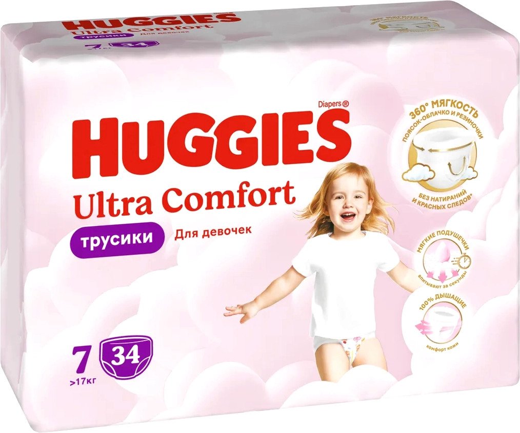 

Трусики-подгузники Huggies Ultra Comfort Mega 7 Girl (34 шт)
