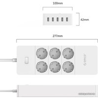 Сетевой фильтр Orico HPC-6A5U-WH