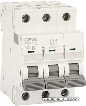Выключатель автоматический GEYA GYM9 3P 10А D 6кА GYM93P10D
