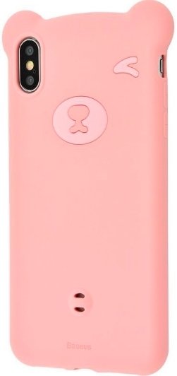 

Чехол для телефона Baseus Bear Silicone для iPhone XS (розовый)