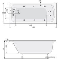 Ванна Poolspa Linea XL 160x75 Smart 2 PHP3F10ST2C0000