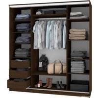 Шкаф-купе Кортекс-мебель Сенатор ШК12 Классика зеркало (венге)