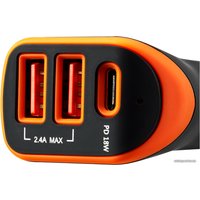 Автомобильное зарядное Canyon C-08 (черный/оранжевый)