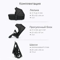 Универсальная коляска Tomix Walker BD101B (2 в 1, black)