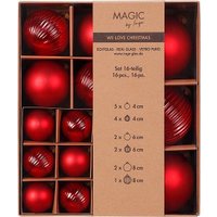 Елочная игрушка Inge's Christmas One-Two-Tree! 12002P418 (16шт, красный)