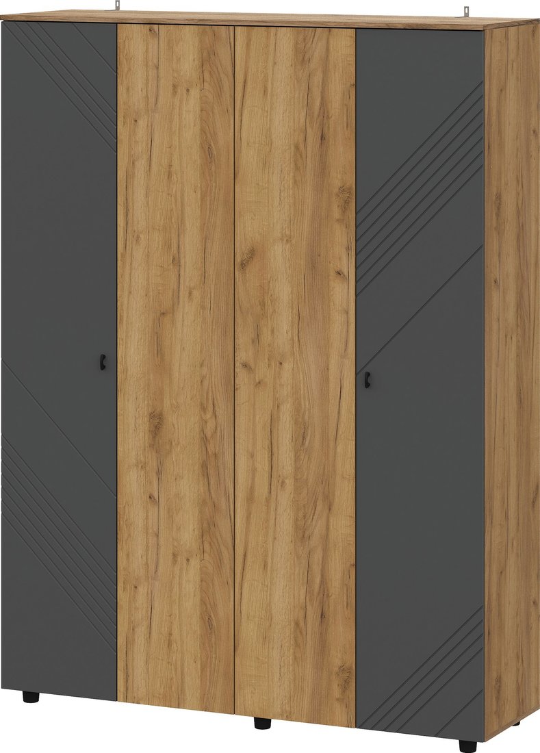 

Шкаф распашной Mio Tesoro Байкал четырехстворчатый (дуб золотистый/графит)