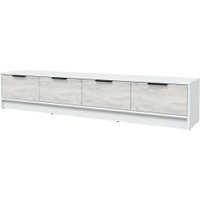 Тумба Интерлиния ТВ Концепт КТ-ТВ4-35 (дуб белый/белый платинум)