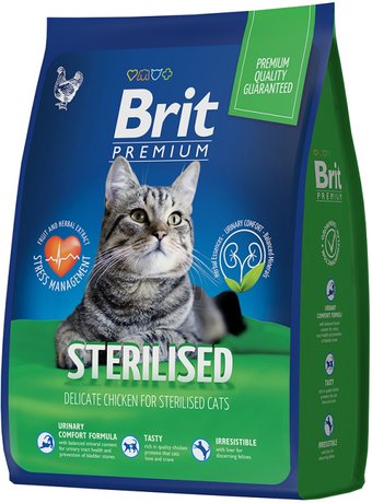 Сухой корм для кошек Brit Premium Cat Sterilized Chicken (для стерилизованных кошек с курицей) 8 кг