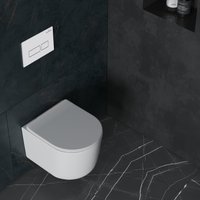 Унитаз подвесной Roxen Simple Compact в комплекте с инсталляцией StounFix Dual Fresh 6 в 1 920247 (кнопка: белый глянец)