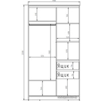 Шкаф-купе Рэйгрупп 120450 SSX Elgon РГ-12.02 (сосна натуральная/хром)