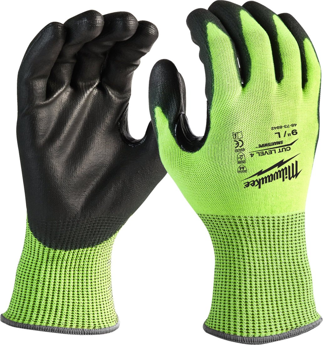 

Перчатки хозяйственные Milwaukee Hi-Vis Cut level 4/D 9/L 4932479928