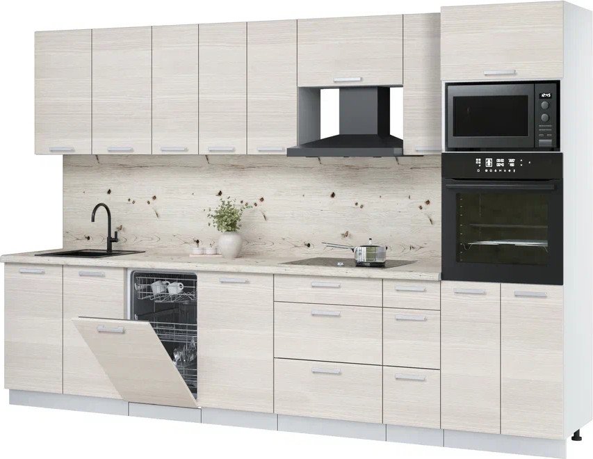 

Готовая кухня Интерлиния Мила Лайт 3.2-ПМ3 (вудлайн кремовый/вудлайн кремовый/бискайская сосна)