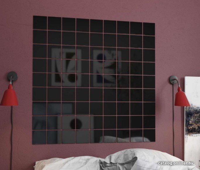 Самоклеящийся зеркальный декор MirrorWall Мозаика (черный)
