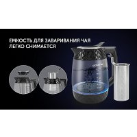 Электрический чайник Polaris PWK 1823CGLD WI-FI IQ Home (черный)