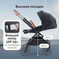 Коляска прогулочная «книга» Happy Baby Celine с перекидной ручкой (black)